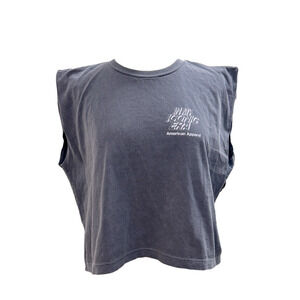 Women's Muscle Tee Size M Faded Navy w/In My Iconic Era, American Apparel Logo
